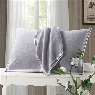 馨牌 素雅枕巾2条 灰色 50*72cm