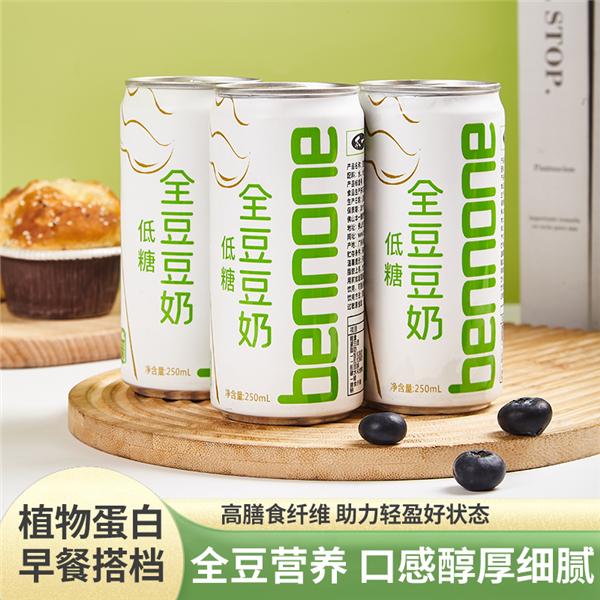 粤客嘉 全豆豆奶 （低糖、低嘌呤）250ml*15罐（易拉罐）