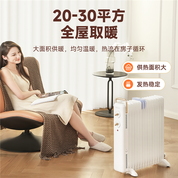 先锋复古石墨烯油汀取暖器暖风机DYT-Z21